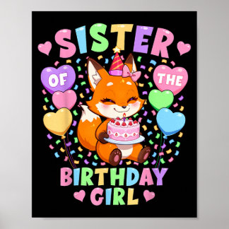 Affiche Chemise de la sœur de la fille d'anniversaire _ Fo