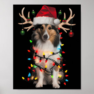 Affiche Chemise de l'arbre de Noël Shetland Sheepdog Shetl