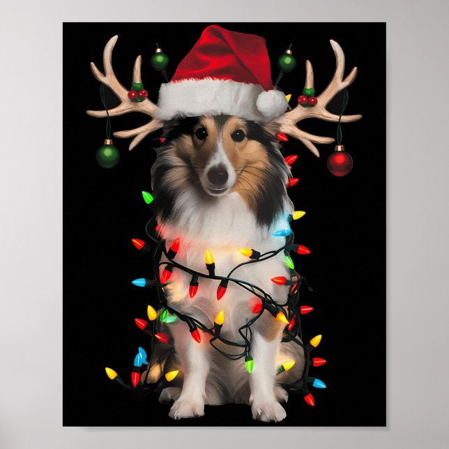 Affiche Chemise de l'arbre de Noël Shetland Sheepdog Shetl (Devant)
