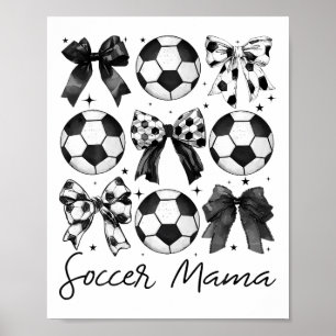 Affiche Chemise de Maman de Foot Coquette Bow Maman de Foo