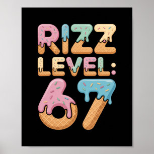 Affiche Chemise de mème niveau Rizz 67 Ice Cream Drip Mème