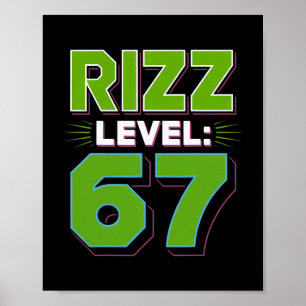 Affiche Chemise de mème niveau Rizz 67 Tendance jeunesse S