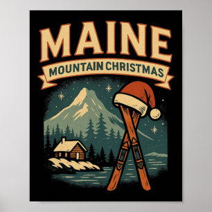 Affiche Chemise de montagne du Maine Cabane de ski Chapeau