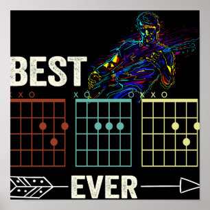 Affiche Chemise de musique rock à 7 cordes Meilleur papa d