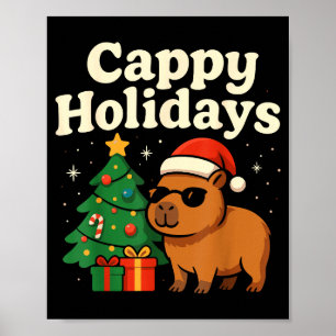 Affiche Chemise de Noël Capybara, Vacances drôles de Capy