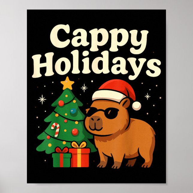 Affiche Chemise de Noël Capybara, Vacances drôles de Capy (Devant)