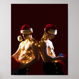 Affiche Chemise de Noël de SlipperyJoe hommes torse nu fêt