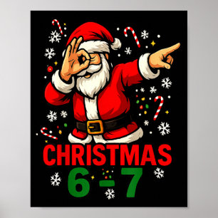 Affiche Chemise de Noël - Drôle de Père Noël qui Dab 6 7 M
