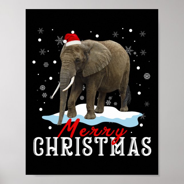 Affiche Chemise de Noël éléphant Groupe de Pyjama Christ (Devant)