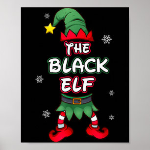Affiche Chemise de Noël Elf noire Pyjama Famille assortis 