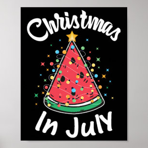Affiche Chemise de Noël en juillet Pastèque Sapin de Noël