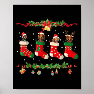 Affiche Chemise de Noël pour teckel Rangement Chien Noël