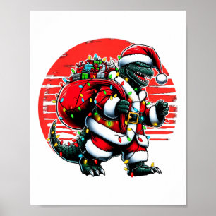 Affiche Chemise de Noël Santazilla Monstre Japonais Kaiju