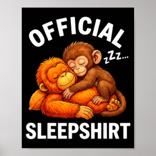 Affiche Chemise de nuit animal mignon poing singe peluche
