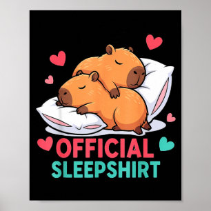 Affiche Chemise de nuit mignonne capybara Doux sommeil Sai