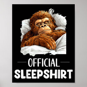 Affiche Chemise de nuit pour amateurs de Bigfoot Sasquatch