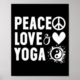 Affiche Chemise de paix d'amour et de yoga,j'aime les chem
