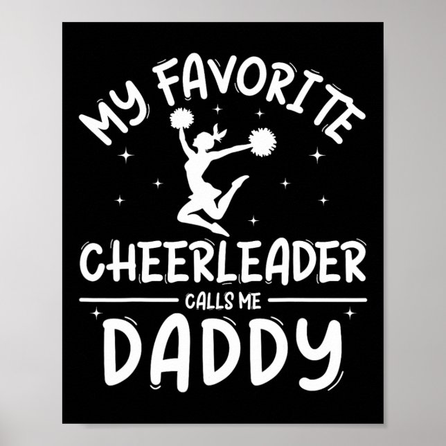 Affiche Chemise de papa de cheerleading drôle Fierté des p (Devant)