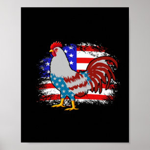 Affiche Chemise de papa de poulet du 4 juillet, poulet du