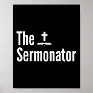 Affiche Chemise de pasteur drôle The Sermonator
