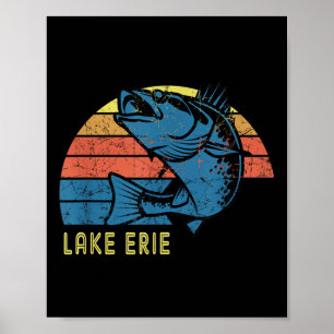 Affiche Chemise de pêche au doré du lac Érié rétro Lac Éri