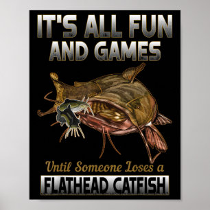 Affiche Chemise de pêche au poisson-chat à tête plate Pois
