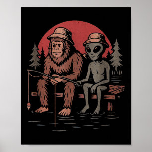 Affiche Chemise de pêche Bigfoot Hommes Garçons Sasquatch