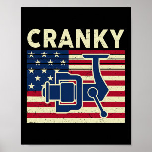 Affiche Chemise de pêche grincheuse 4 juillet drapeau Usa