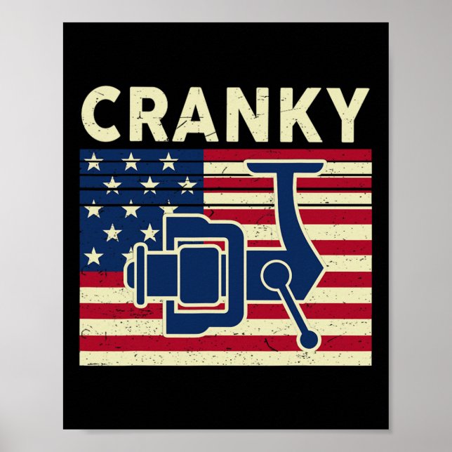 Affiche Chemise de pêche grincheuse 4 juillet drapeau Usa  (Devant)