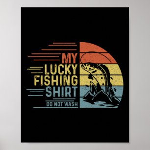 Affiche Chemise de pêche vintage rétro Ma chance de pêche