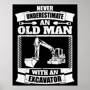 Affiche Chemise de pelleteuse drôle Backhoe