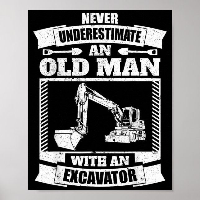 Affiche Chemise de pelleteuse drôle Backhoe (Devant)