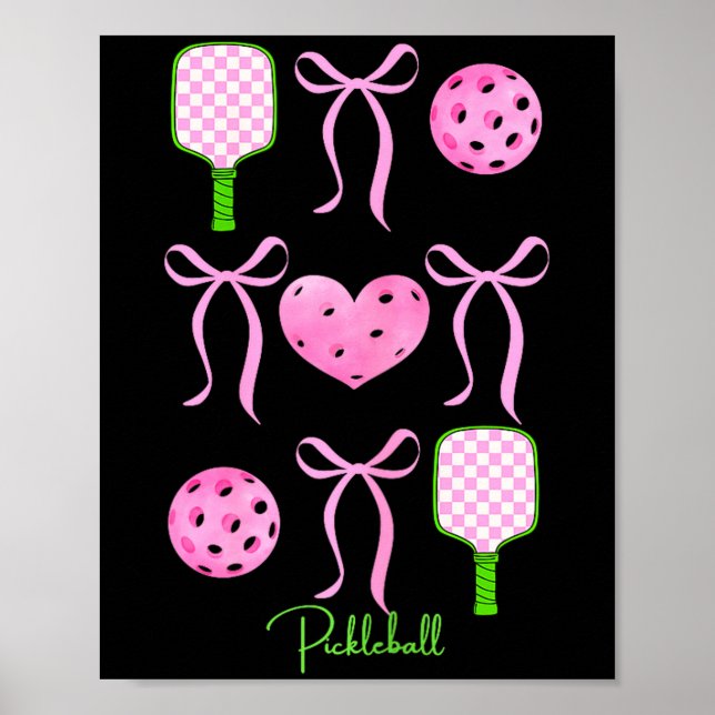 Affiche Chemise de pickleball rose preppy que les filles a (Devant)