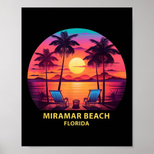Affiche Chemise de plage de Floride Miramar Arbres à Palme
