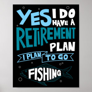 Affiche Chemise de plan de retraite de pêche Cadeaux retra