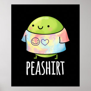 Affiche Chemise de pois drôle Veggie Pea TShirt Pun foncé