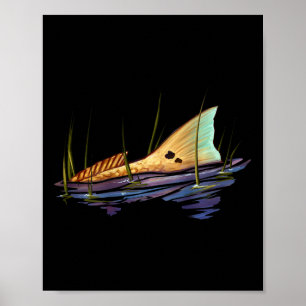 Affiche Chemise de poisson tambour rouge Redfish Tailing