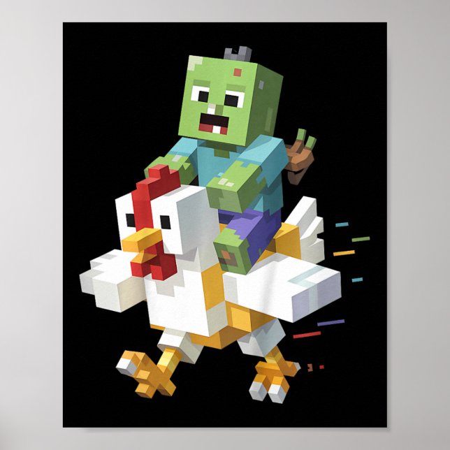 Affiche Chemise de poulet Jock pour enfants Pixel Art Game (Devant)