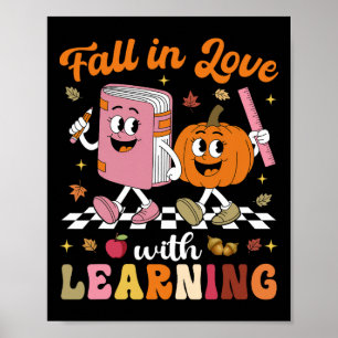 Affiche Chemise de professeur de Thanksgiving Rétro Tomber