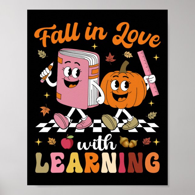 Affiche Chemise de professeur de Thanksgiving Rétro Tomber (Devant)