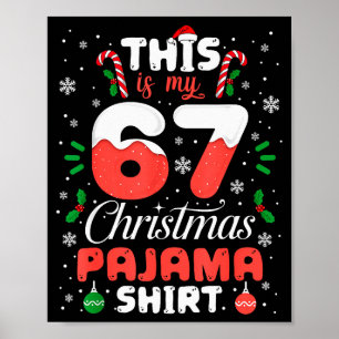 Affiche Chemise de pyjama de Noël drôle 67 Six Sept Mème B