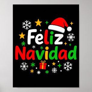 Affiche Chemise de pyjama Feliz Navidad, espagnol mexicain