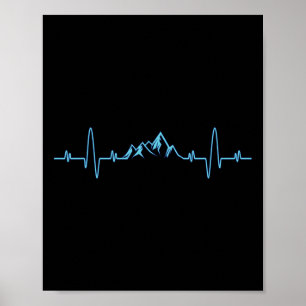 Affiche Chemise de randonnée Mountains Heartbeat - Escalad