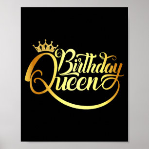 Affiche Chemise de Reine d'Anniversaire pour Dames Couronn