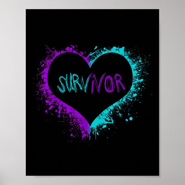 Affiche Chemise de sensibilisation au suicide Survivant Se (Devant)