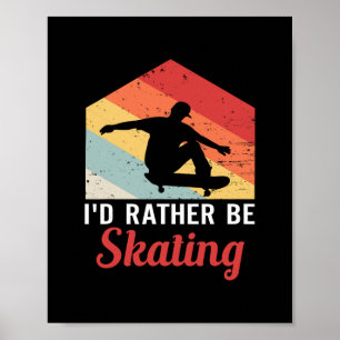Affiche Chemise de skateboard Cadeaux de skater Je préfére