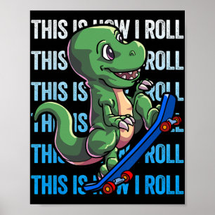 Affiche Chemise de skateboard Dino Enfants Garçons Skatebo