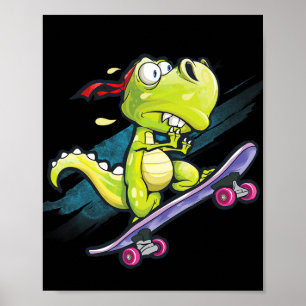 Affiche Chemise de skateboard Dino Garçons Skateboard Enfa