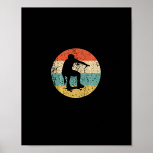 Affiche Chemise de skateboard - Skateboardeur Rétro Vintag