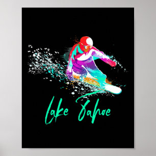 Affiche Chemise de snowboard Vintage Lake Tahoe California